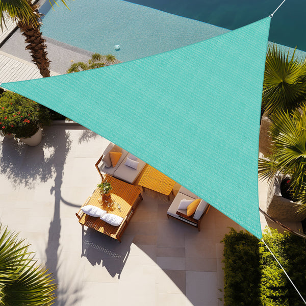 Shade&Beyond Sun Shade Sail Rectangular Trianglar Curved Canopy Sail Shade Turquoise Shades Permeable for Patios Backyard Deck (We Make Customized Size)