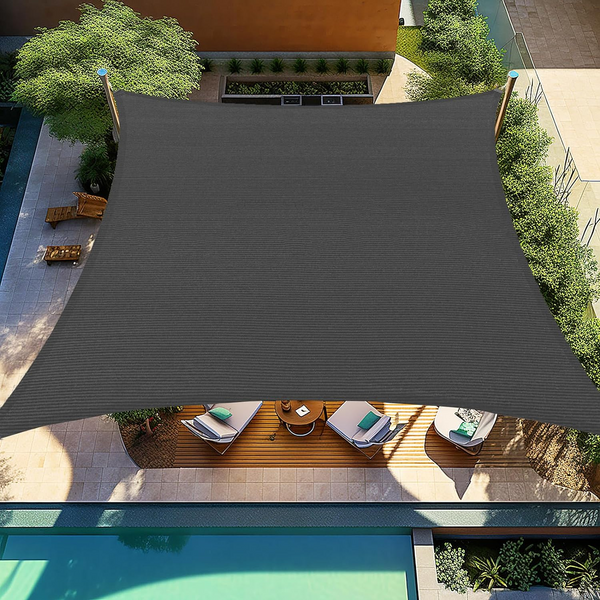 Shade&Beyond Sun Shade Sail Rectangular Trianglar Curved Canopy Sail Shade Dark Grey Sun Shades Permeable for Patios Backyard Deck (We Make Customized Size)