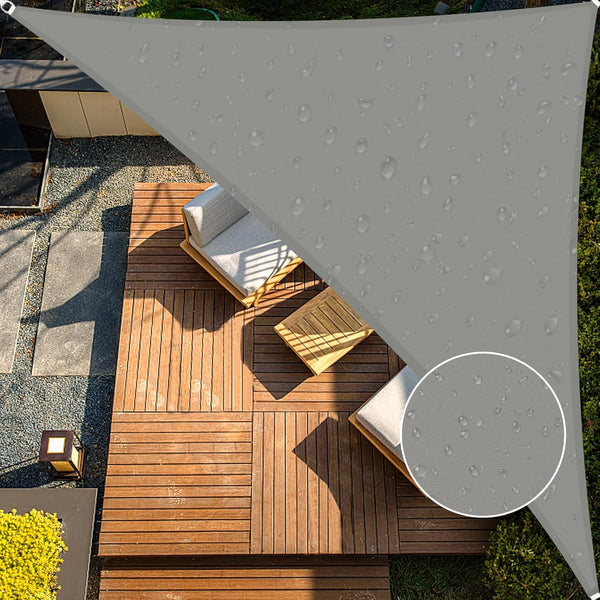 Shade&Beyond 12.4x17.5x17.3 Waterproof Sun Shade Sail Canopy UV Block Sunshade for Backyard, Light Grey