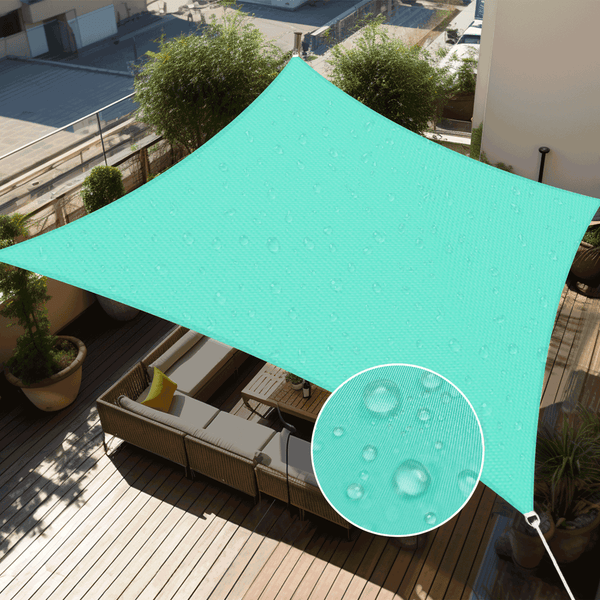 Shade&Beyond Waterproof Sun Shade Sail Triangular Rectangular Turquoise Shade Sail, UV Block Sun Shades Outdoor, Shade Canopy for Garden Patio Backyard Lawn Deck