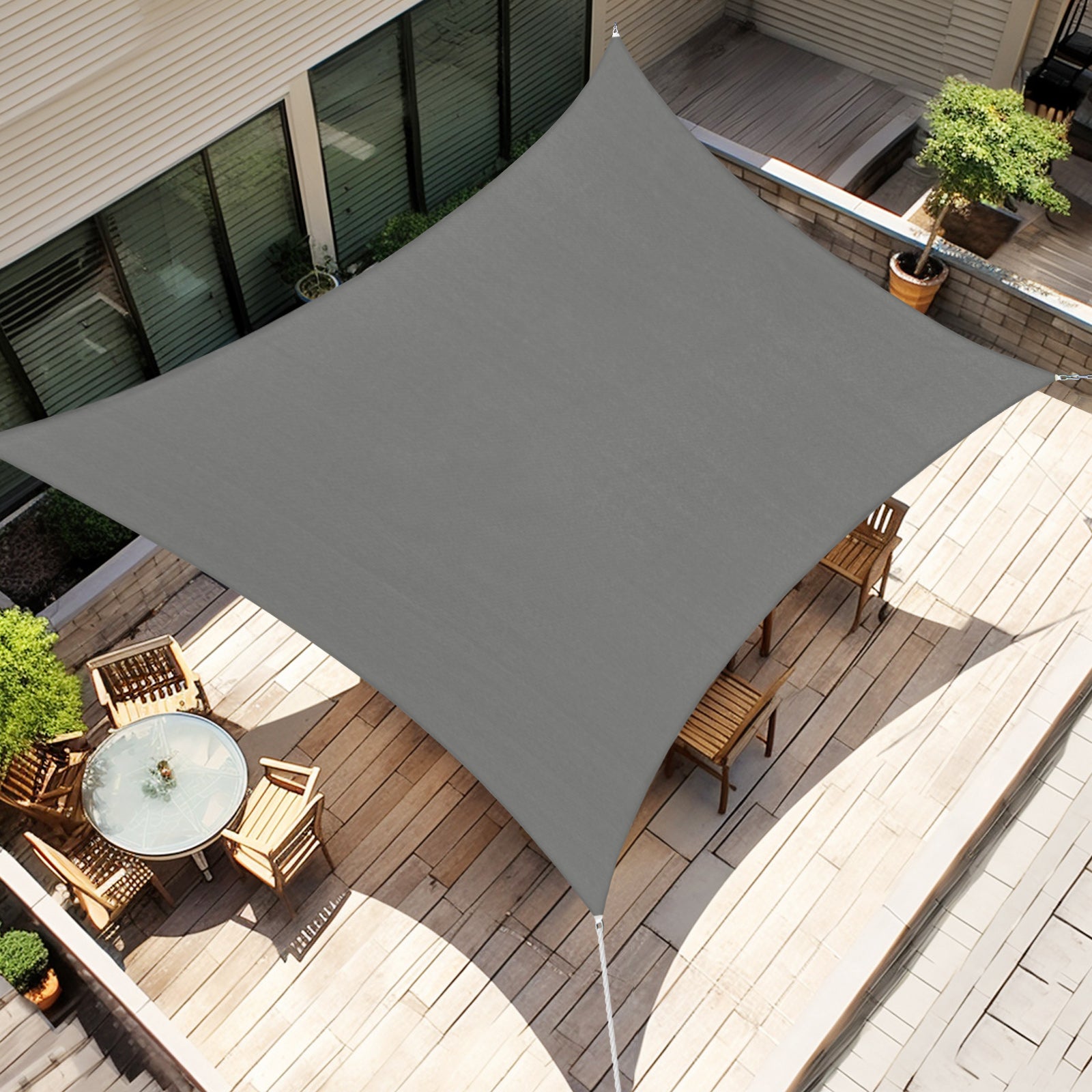 Shade&Beyond Sail Shade Triangle Rectangle Dark Grey, Shade Sails Curv ...