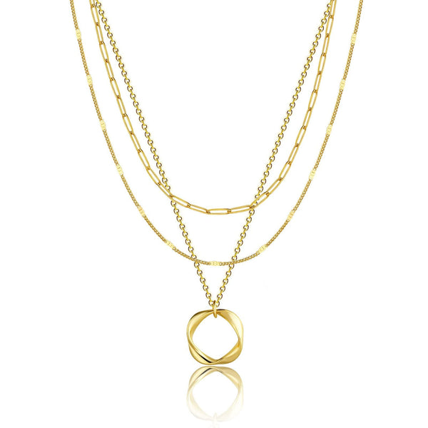 EVERSHOT Jewellery, Pendant Initial Choker Necklace Gold Layered Necklaces for Women