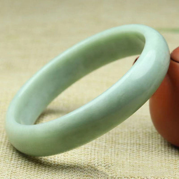 EVERSHOT Jade,Natural Green Jade Bangle Bracelet, Grade A Jade Handmade Bracelets